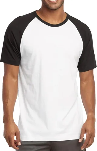 Miniatura 18 de Camiseta de béisbol raglán para hombre, de algodón, dos tonos, casual, atlética