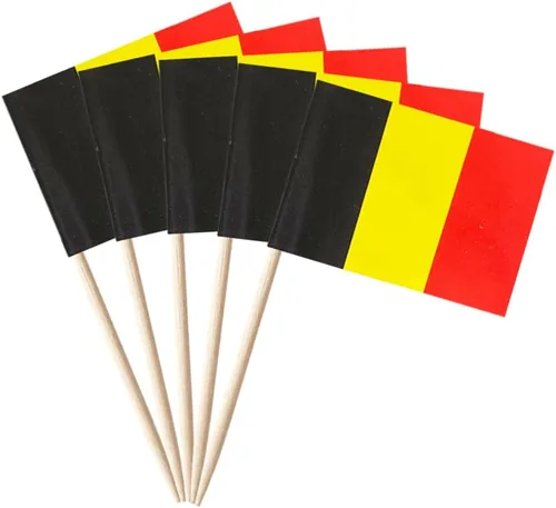 Miniatura 33 de stidsds 100 banderas de Albania con palillos de dientes de Albania, mini adornos pequeños para cupcakes albaneses, banderas de palo para fiesta