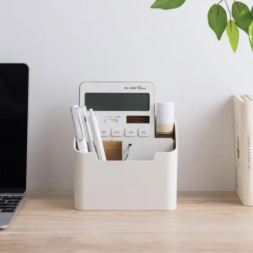 Miniatura 4 de Poeland - Organizador de escritorio con soporte para control remoto, caja contenedora de almacenamiento para escritorio, suministros de oficina