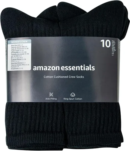 Miniatura 4 de Tienda Essentials Women's Cotton Lightly Cushioned Crew Socks, 10 Pairs