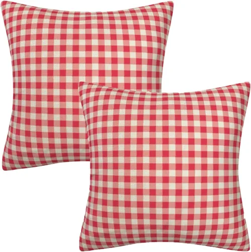 Miniatura 34 de Fundas de almohada decorativas rústicas de Aqua y blanco a cuadros estilo búfalo para sofá, funda de almohada para granja, decoración