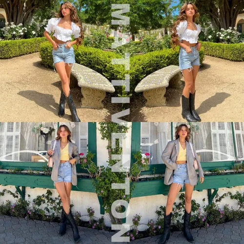Miniatura 6 de Mattiventon Botas vaqueras para mujer, bordadas, a media pantorrilla, botas vaqueras vintage, botas occidentales