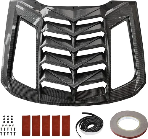 Miniatura 2 de Persiana para ventana trasera para Ford Mustang 2015-2023, Decoración de ventilación estilo GT Lambo para parabrisas para Ford Mustang 2015-2023