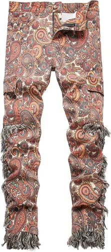 Miniatura 131 de Enrica Pantalones vaqueros estampados casuales para hombre