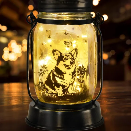 Miniatura 28 de Farol solar de Chihuahua, regalo para mujeres, hombres, mamá, cumpleaños, amantes de perro Chihuahua, luz conmemorativa pérdida de mascotas