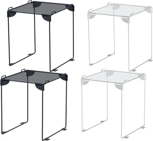 Miniatura 3 de Neudeco Estante de malla para casillero, organizador apilable extra alto, plegable y construcción de metal, se adapta a casilleros escolares