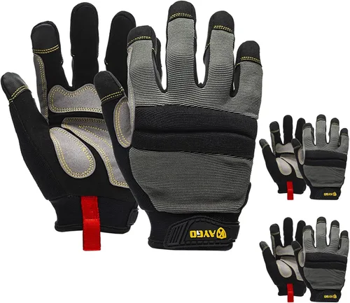 Miniatura 12 de KAYGO Guantes de trabajo para hombre, KG125M Guantes mecánicos de uso general para todo propósito, excelente agarre, resistentes, destreza mejorada