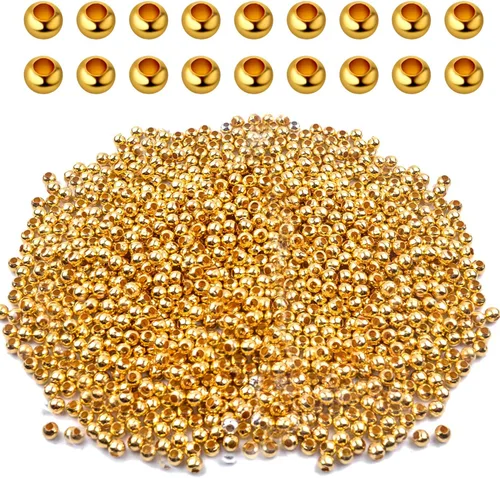 Miniatura 11 de Aylifu 2250 cuentas de tubo para hacer joyas, extremos redondos y sueltos, cuentas espaciadoras de metal para hacer joyas, 2 tamaños, 6