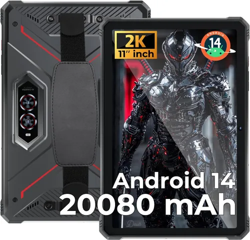 HOTWAV R9 Pro 2025 Tableta Resistente Android 14-2K de 11 Pulgadas 20080mAh Tableta Impermeable, 20GB+256GB/2TB SD Tablets para Exteriores, Cámara