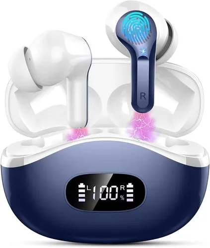 Miniatura 12 de Auriculares inalámbricos, auriculares deportivos Bluetooth 5.4 IPX8 impermeables, auriculares sobre la oreja de 70H con sonido de graves profundos