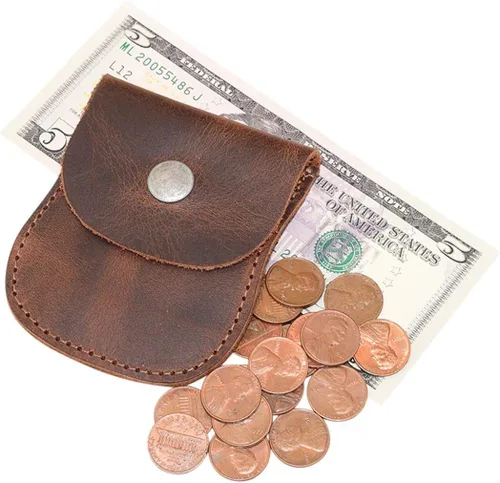 Miniatura 3 de Hide & Drink, Bolsa de monedas con curvas, estuche de bolsillo para centavos, bolsa rústica, accesorio de viaje, cuero de grano completo, hecho a