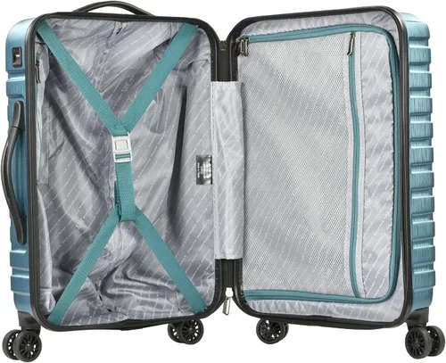 Miniatura 6 de U.S. Traveler Boren - Maleta de viaje de policarbonato resistente con 8 ruedas giratorias, asa de aluminio
