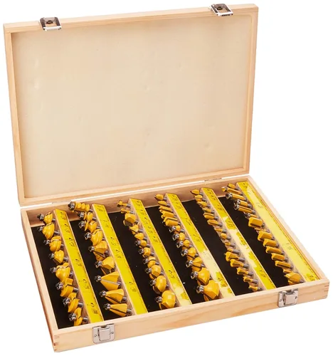Miniatura 8 de Yonico 17702 Juego de 70 fresas para ruteadora de calidad profesional con mango de carburo 1,2 cm