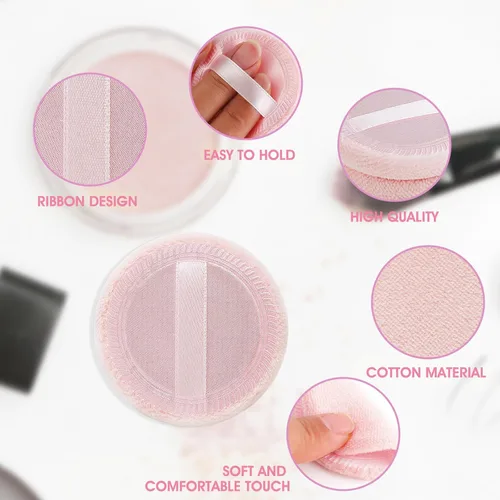 Miniatura 6 de Sibba 12 piezas de rubor suelto en polvo maquillaje Puff ajuste de cara maquillaje corporal esponja de terciopelo suave maquillaje cosmético mini