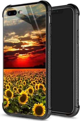 Miniatura 25 de ZHEGAILIAN Funda para iPhone 7/8 Plus, protección de grado militar, esquinas a prueba de golpes, funda antiarañazos para iPhone 7/8 Plus, girasol