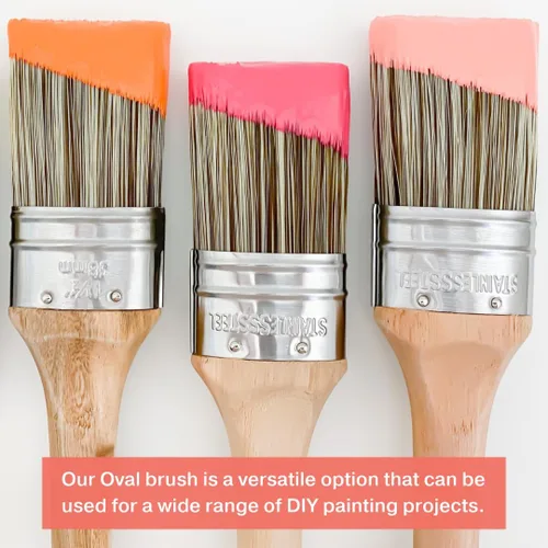 Miniatura 9 de Pincel de pintura estilo tiza – Pincel ovalado con cerdas sintéticas para una aplicación suave de pintura de muebles con pinceladas mínimas, sin