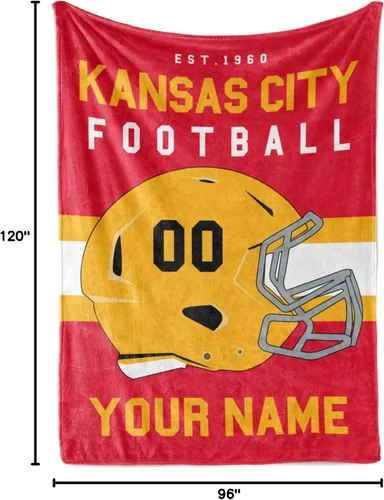 Miniatura 191 de Manta personalizada para fanáticos del fútbol americano – Se envía al día siguiente – Hecha en Estados Unidos – Manta de vellón personalizada