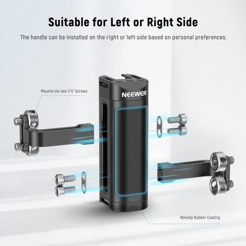 Miniatura 2 de NEEWER Agarre de mango lateral compatible con jaula de cámara SmallRig NEEWER para cámara, soporte ligero de mango de cámara con tornillos dobles