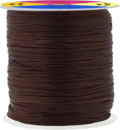 Miniatura 60 de Mandala Crafts Cordón de Satén de Nailon 2mm Cordón Rattail Champagne - 100 Yardas Cordón de Nailon Chino para Nudos Cordón de Seda Cola de Rata