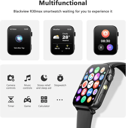 Miniatura 7 de Blackview Reloj inteligente para mujer, 1.91 pulgadas, pantalla táctil HD, con linterna, notificaciones Bluetooth, hacer llamadas, frecuencia