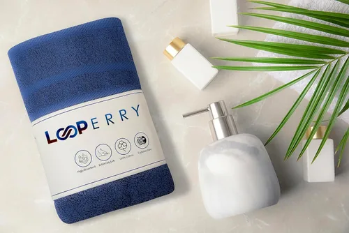 Miniatura 2 de Looperry Juego de 6 toallas de baño pequeñas, 100% algodón, toallas de ducha de 23 x 46 pulgadas, 450 GSM. Ligeras y absorbentes, suaves y de secado