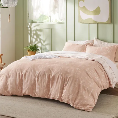 Miniatura 2 de Bedsure - Juego de edredón doble de nido de abeja rosa polvoriento, juego de ropa de cama de 3 piezas con flores florales bonitas, 1 edredón 07