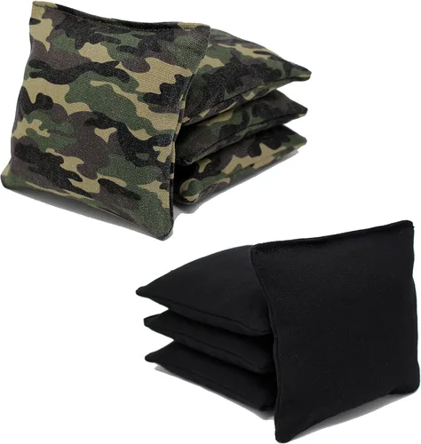 Miniatura 12 de Bolsas de cornhole con regulación ACA de Donkey Sports (personalizable) Juego de 8. Relleno de maíz. - Negro/Violeta