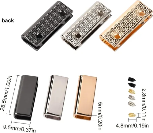 Miniatura 2 de GORGECRAFT 1 caja, 6 puntas de cinturón con tornillo, puntas de extremo de hebilla de cinturón de metal, correas de 1 pulgada, correa de punta
