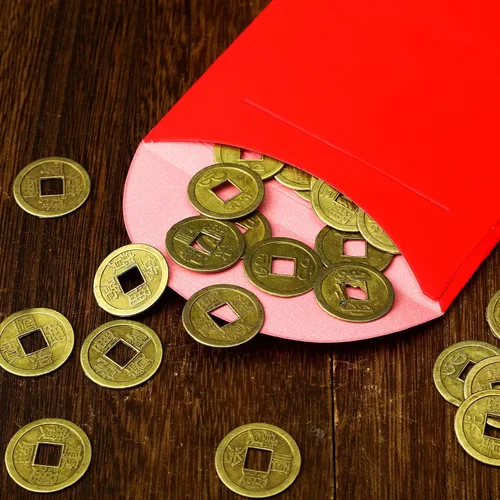 Miniatura 5 de Boao 150 Piezas Monedas Chinas Monedas de Año Nuevo Chino Feng Shui Monedas I-Ching Ornamento para Riqueza y Buena Suerte (0.8 Pulgadas)
