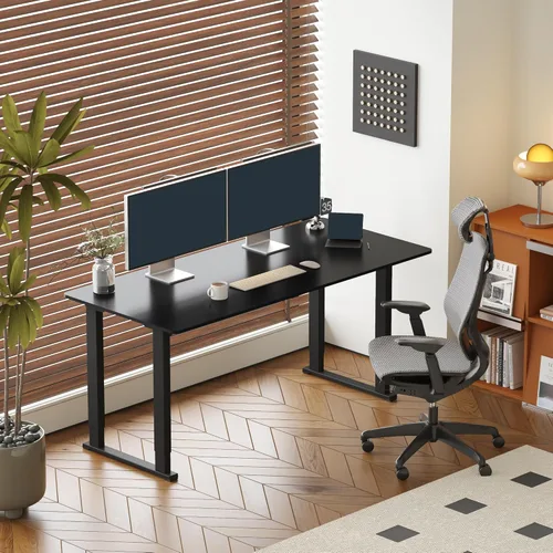 Miniatura 4 de SANODESK Escritorio de pie de 4 patas, escritorio eléctrico ajustable en altura con ajustes preestablecidos de memoria para oficina en casa, Negro
