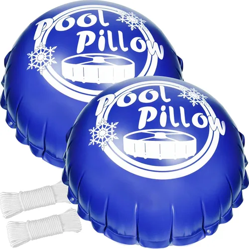 Miniatura 6 de Almohadas de piscina de 4 x 4 pies para piscina sobre el suelo, kit de cierre de invierno para cubierta de piscina de invierno, extra duraderas