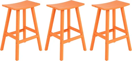 Miniatura 38 de WestinTrends Malibu - Juego de 2 taburetes para sillín para exteriores/patio, 24 alturas, color rojo
