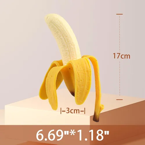 Miniatura 3 de Anboor Juguetes Squishies de Plátano, Juguete Pelota Antiestrés de Plátano Elástica, Juguete Sensorial de Simulación de Plátano para Aliviar