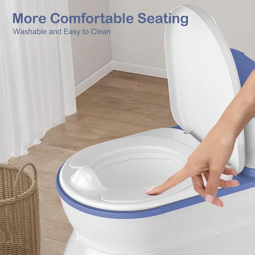 Miniatura 3 de CheerTry Inodoro de Entrenamiento para Niños Pequeños 2 en 1 - Silla de Baño Más Grande y Asiento de Entrenamiento Desmontable para Niños y Niñas