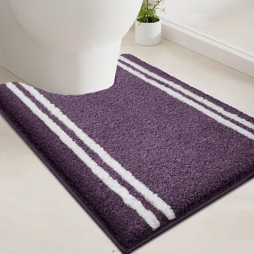 Miniatura 13 de PURRUGS Alfombra de baño antideslizante, lavable a máquina, 20 x 24 pulgadas, en forma de U, súper absorbente y de secado rápido, tapete de baño