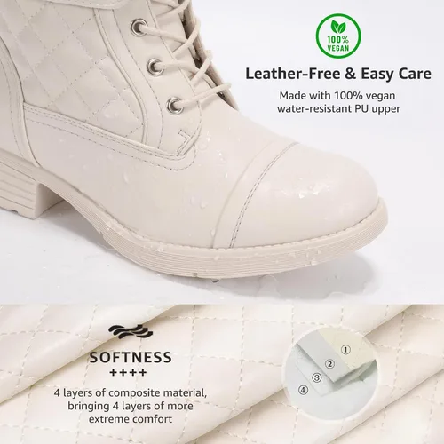 Miniatura 37 de STQ Botas de combate con cordones para mujer
