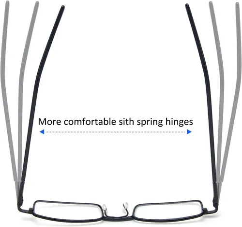 Miniatura 5 de REAVEE - 2 unidades de gafas de lectura con bolígrafo delgado para hombres y mujeres, tamaño pequeño de bolsillo, tubo con bisagra de resorte
