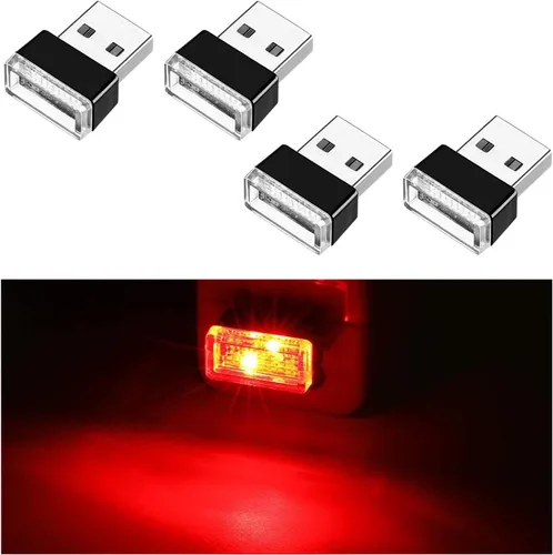 Miniatura 10 de Ziciner 6 PCS Lámpara de Ambiente Interior de Coche LED USB, Mini Luz Nocturna LED Portátil, Kit de Iluminación Ambiental de Maletero con Interfaz