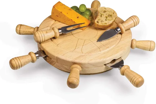 PICNIC TIME Juego de tabla de queso y cuchillo Mariner, juego de tabla de charcutería novedosa con herramientas de acero inoxidable alojado en