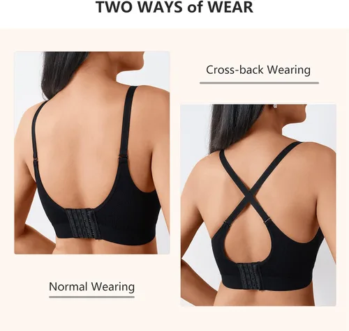 Miniatura 5 de JOYTREE Wireless Nursing Bras for Breastfeeding 3 Pack Maternity Bras for Pregnancy Supportive for Women with Extra Extenders