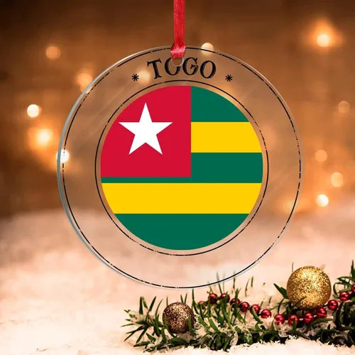 Miniatura 22 de Bandera de Andorra, adorno colgante de Navidad, bandera nacional, decoraciones de Navidad, adornos acrílicos, colgante para árbol de Navidad