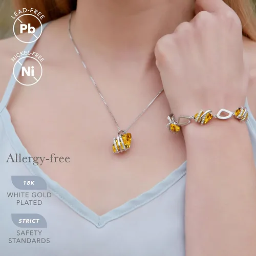 Miniatura 47 de Leafael Wish Stone - Collar con dije chapado en oro rosa de 18 quilates, con cristales de Swarovski, joyería de piedra natal, 18 pulgadas + 2