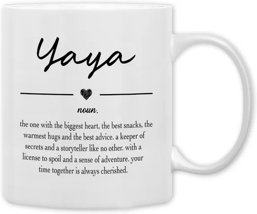 Miniatura 12 de QASHWEY Gigi Definition - Taza de café con texto en inglés "Grande", regalo de cumpleaños de la abuela y la madre, para nieta, nieto, taza