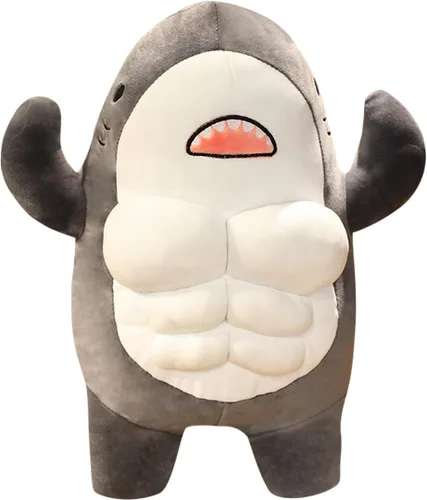EXIGENT Oso de Peluche Kawaii con Músculos y Abdomen Teddy Bear Fuerte de 30CM de Peluche Animal Suave y Abrazable Figura de Juguetes (Oso_30CM)