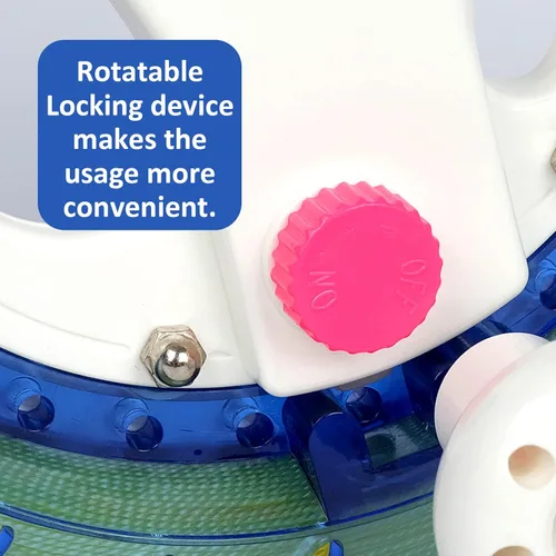 Miniatura 4 de Simxkai Carrete de cuerda de cometa, carrete de cuerda, enrollador de línea, viene con cerradura, 8 pulgadas con línea resistente (azul)
