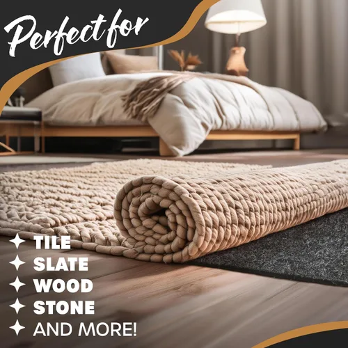 Miniatura 6 de Nevlers Alfombrilla antideslizante de 6 x 9 pulgadas, tapete de agarre TPO de doble capa de fieltro de 1/4 pulgadas de grosor, agarre antideslizante