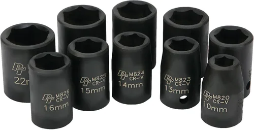 Miniatura 13 de Performance Tool M589DB Juego de llaves de impacto MET de 8 piezas de 3/8 pulgadas Metric