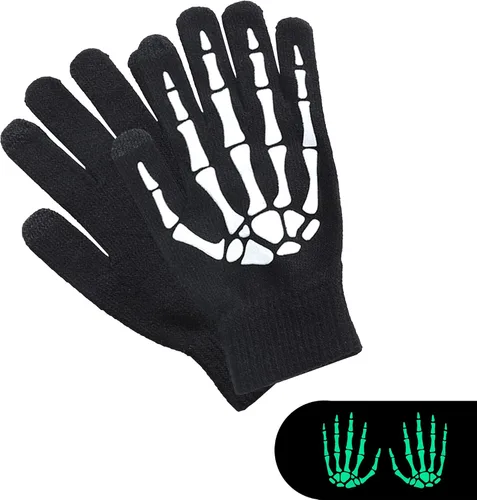 Miniatura 2 de Uttpll Guantes unisex de Halloween para cosplay, guantes de esqueleto para adultos, esqueleto completo de medio dedo, accesorios de cosplay