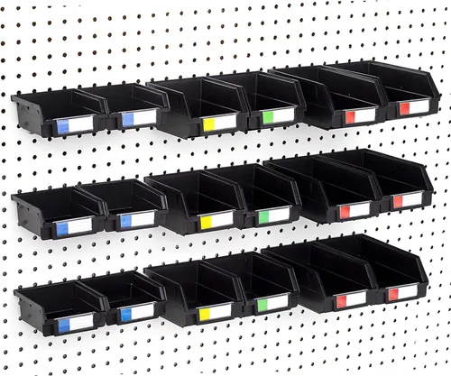 Miniatura 18 de Papeleras de Pegboard – tamaños 3.5", 5", o 7" Negro