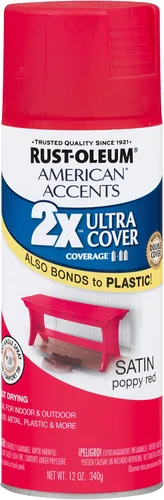 Miniatura 12 de Rust Oleum 280718 American Accents Ultra Cover 2X - Pintura en aerosol, color blanco brillante, 12 onzas Blanco satinado